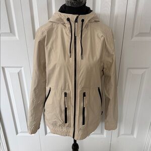 Hollister Men's Jersey-Lined Utility Windbreaker - Tan/Beige - Small